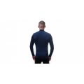 SENSOR MERINO DF pánské triko dl. rukáv zip deep blue