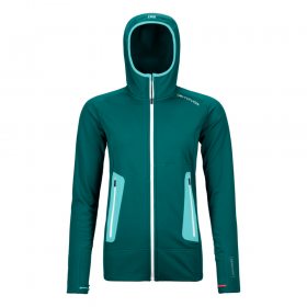 Ortovox FLEECE LIGHT HOODY W pacific green