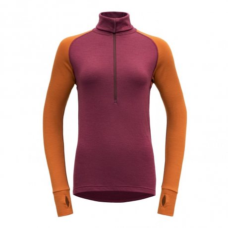 Devold Expedition Merino 235 Z.Neck Wmn beetroot/flame