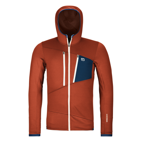 Ortovox Fleece Grid Hoody M clay orange